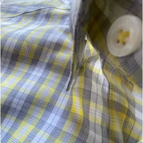 Ben Sherman Long Sleeve Button Down Shirt, Gray Yellow, Mens L - Picture 7 of 13